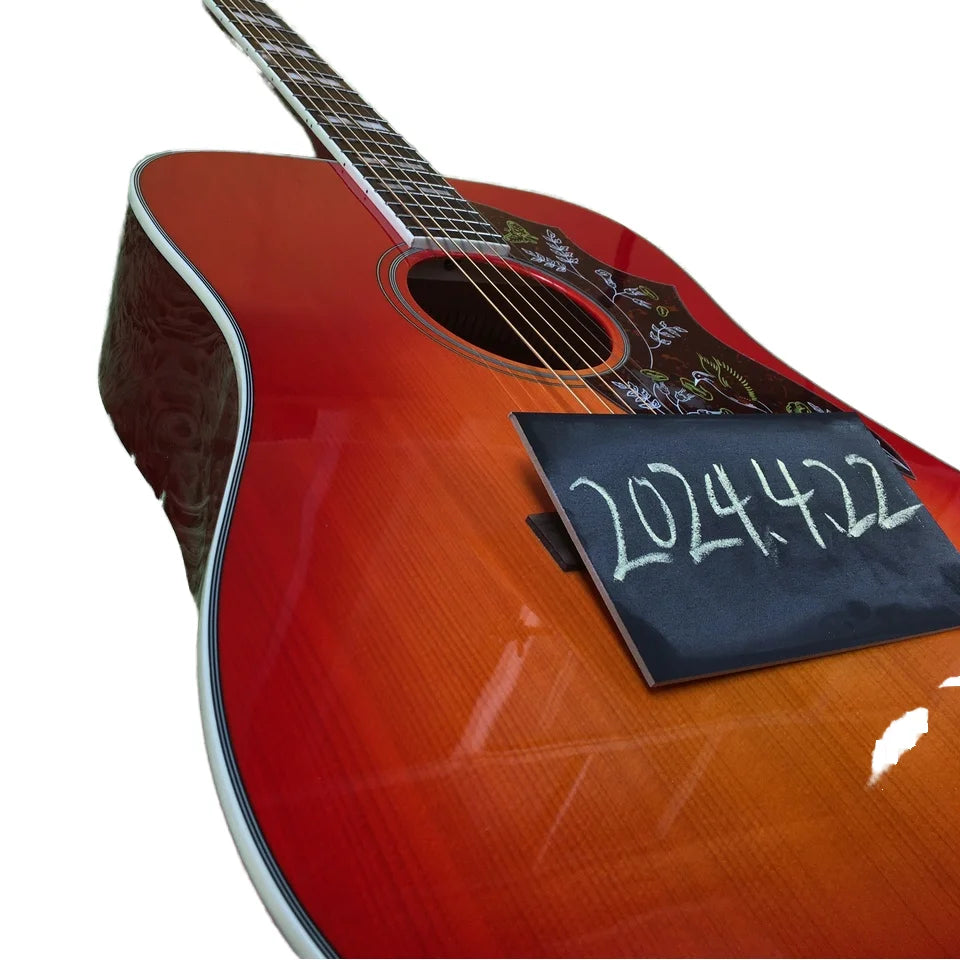 Hummingbird 4/4 Size 6-String Glossy Acoustic Electric Guitar Spruce Top H-Pickup 22-Fret Maple Neck Beginners EQ Case Sunburst