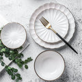 Factory Direct Sale Concise Creamy White  Color Unique Dinner Plates Sets Stoneware  Dinnerware Set