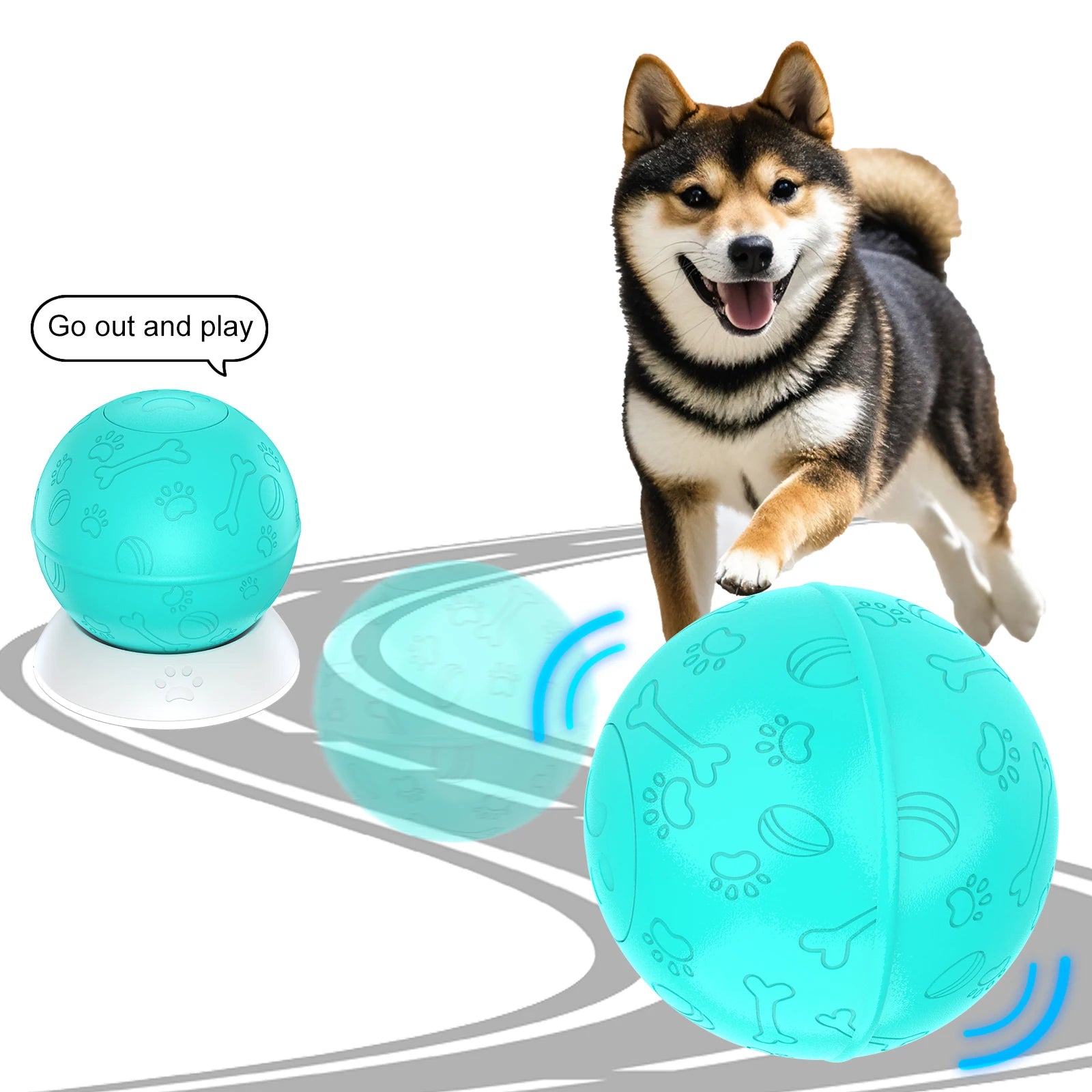 Luxury Smart Automatic Rolling Ball Dog Chew Toy Eco-Friendly Waterproof Interactive Sound Recording Modern Cartoon Rechargeable