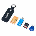 Custom Logo Personalized Keychains Portable Genuine Leather Car Keychain With USB Pocket