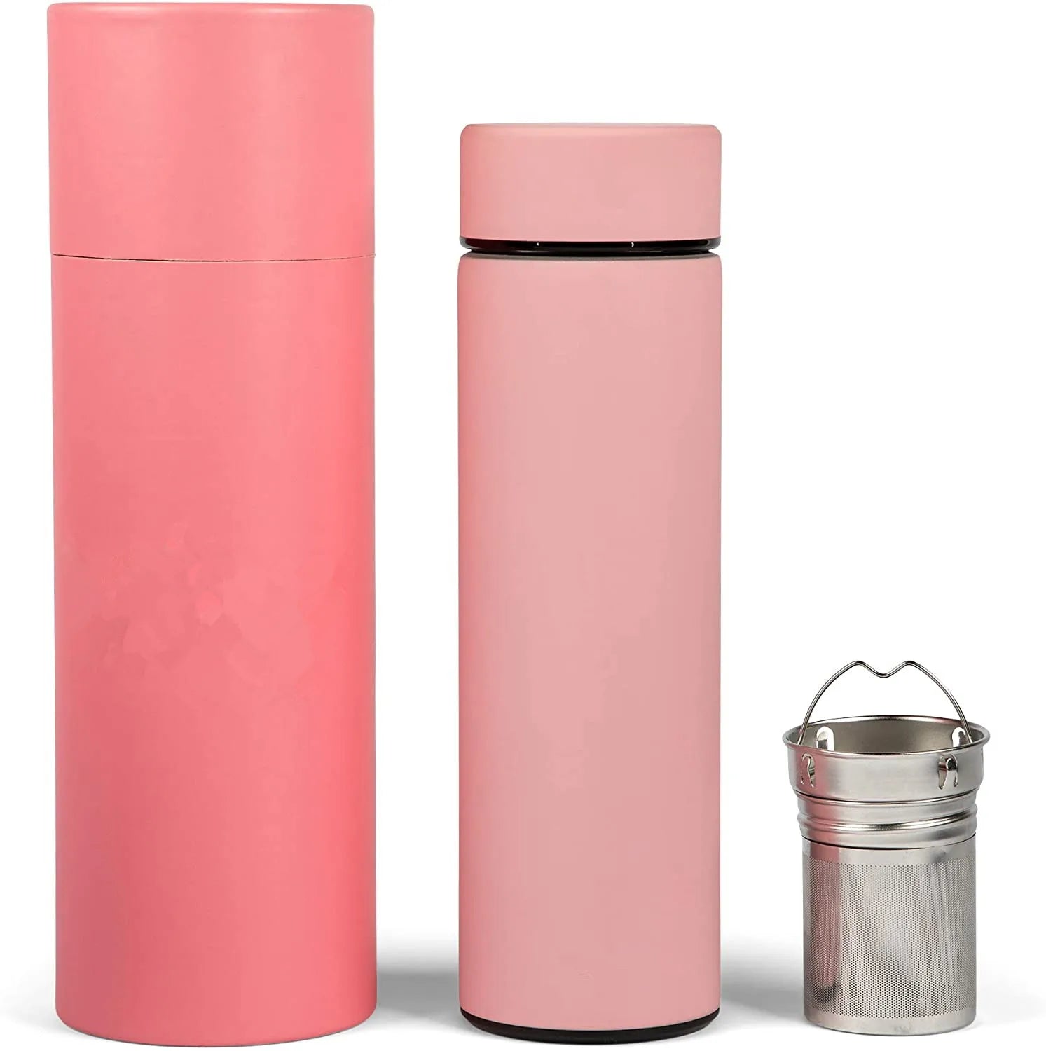 500ml 17oz Stainless Steel Eco-Friendly Portable Vacuum Insulated Tumbler Thermos Infuser for Camping Iced Coffee Loose Leaf Tea