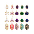 Trendy Vintage 18k Gold Plated Colored Crystal Charm PendantLuxury Geometric Cubic Zirconia Necklace Making Jewelry Supply M25