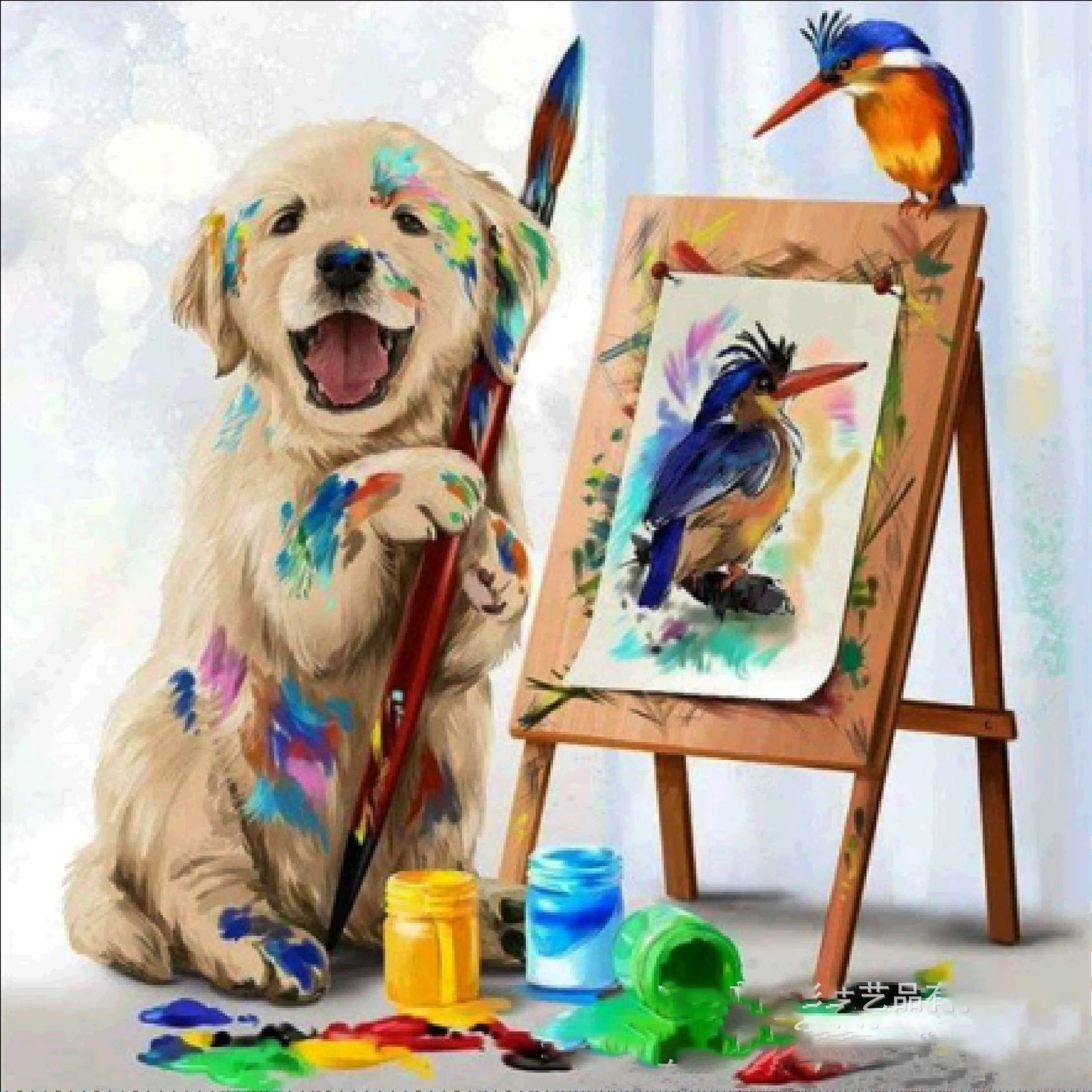 Y-Z025 DIY Diamond Painting Birthday Gift Full Drill Crystal Rhinestone Embroidery Pictures Animal Dog 5D Diamond Painting Kit