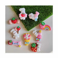 Cute Easter Cartoon Strawberry Rabbit Flower Rainbow Cloud Flatback Resin Cabochon Scrapbook Diy Jewelry Children Gift Crafts
