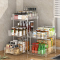 Multi-Functional Transparent Plastic Storage Rack Desktop Cosmetics Storage Box for Bathroom Kitchen Toilet with Double Tiers