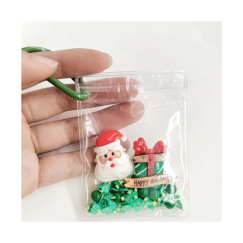 10pcs Resin Christmas Charms Keychains Cute Xmas Key Chains Keyrings for  Mobile Pendant Gift Jewelry Finding Handmade Bracelet