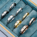 Elegant Design Stainless Steel Diamond-encrusted Ring 18K Gold-plated Fashionable Jewelry Fashionable Couple Diamond Ring