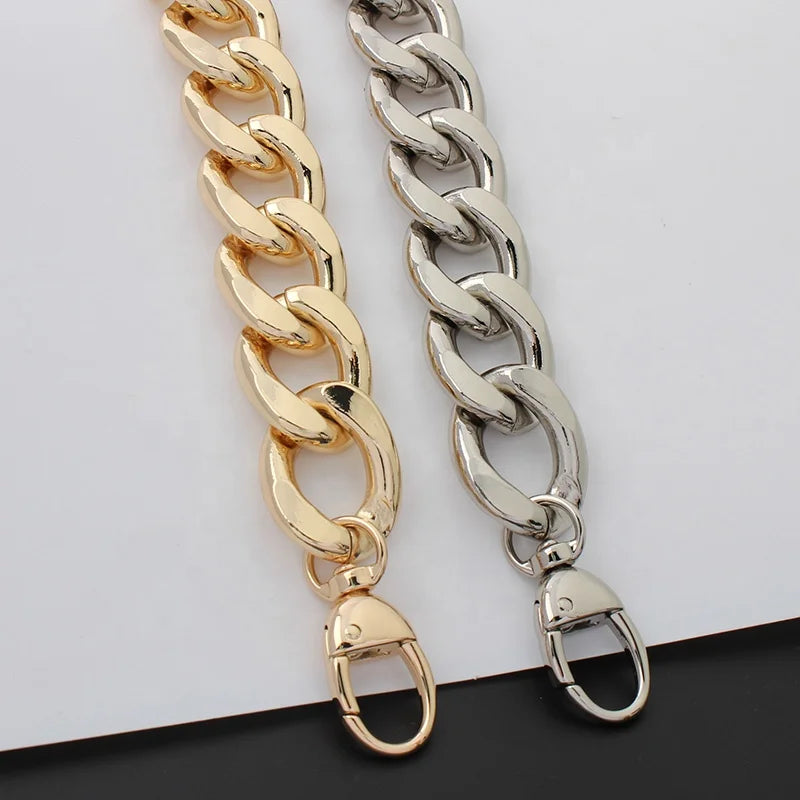 Nolvo World Gold / Silver 27X36mm Oversize Durable Aluminum Chain Light Weight Bag Strap Bag Parts DIY Handles Chain in Clasps