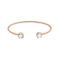 Designer Fashion Open Stainless Steel Bracelet Bangle With White or Blue Rhinestone in the Two End for Women