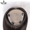 Natural Frontline Hair Toppers Soft Virgin Human Hair Dark Brown Tape in  Pu Hair Topper With Silk Base