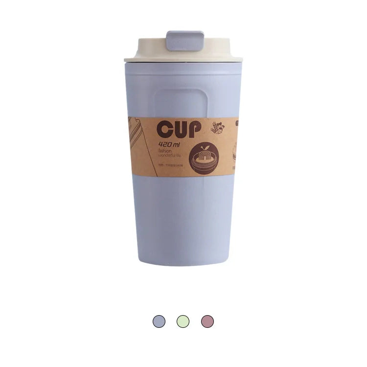 Wholesale Bamboo Fiber Tumbler Custom Logo Cute Design Recycled Reusable Drinking Coffee Cup with Cover