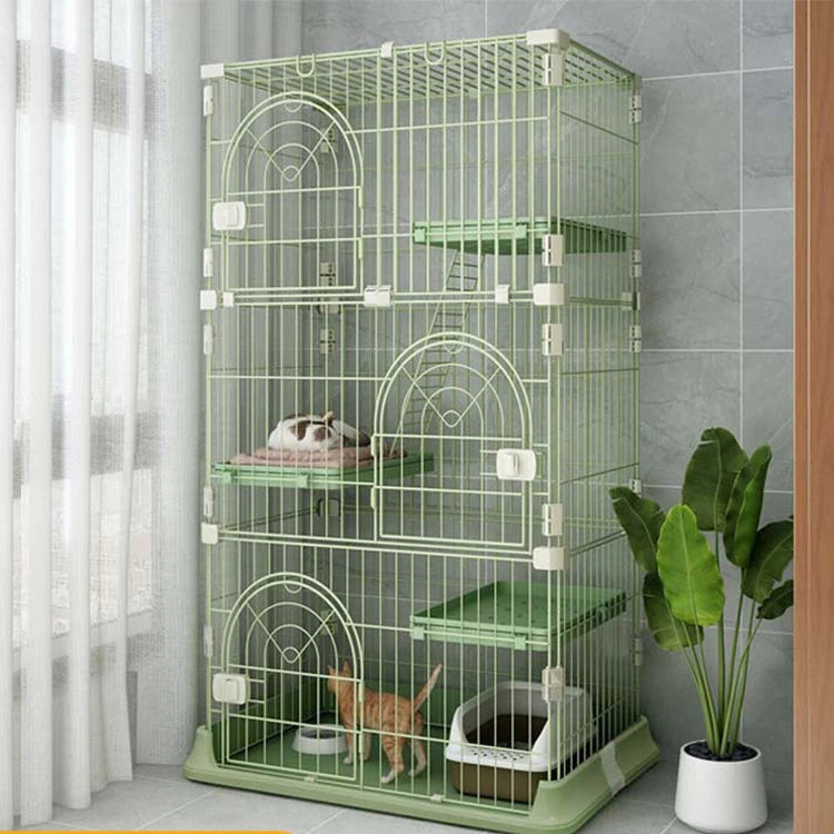 Cat Cage Villa Household Indoor with Toilet Large Free Space Small Cat House