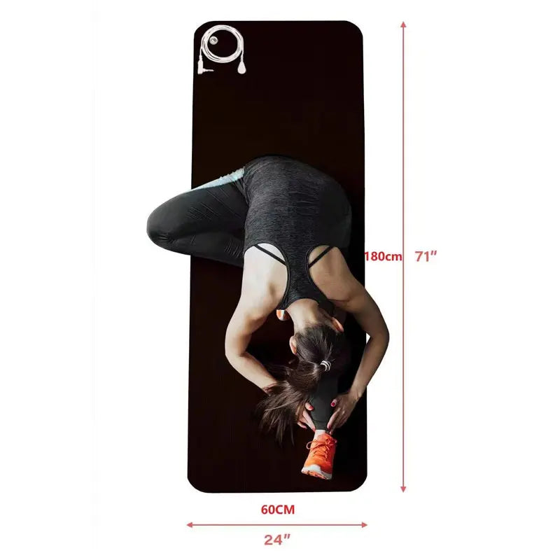 Grounding Yoga Mat Exercise Fitness Pad  71x24 Inch Earthing Conductive Carbon Mat with 15 Foot Cord Help Lower Inflammation