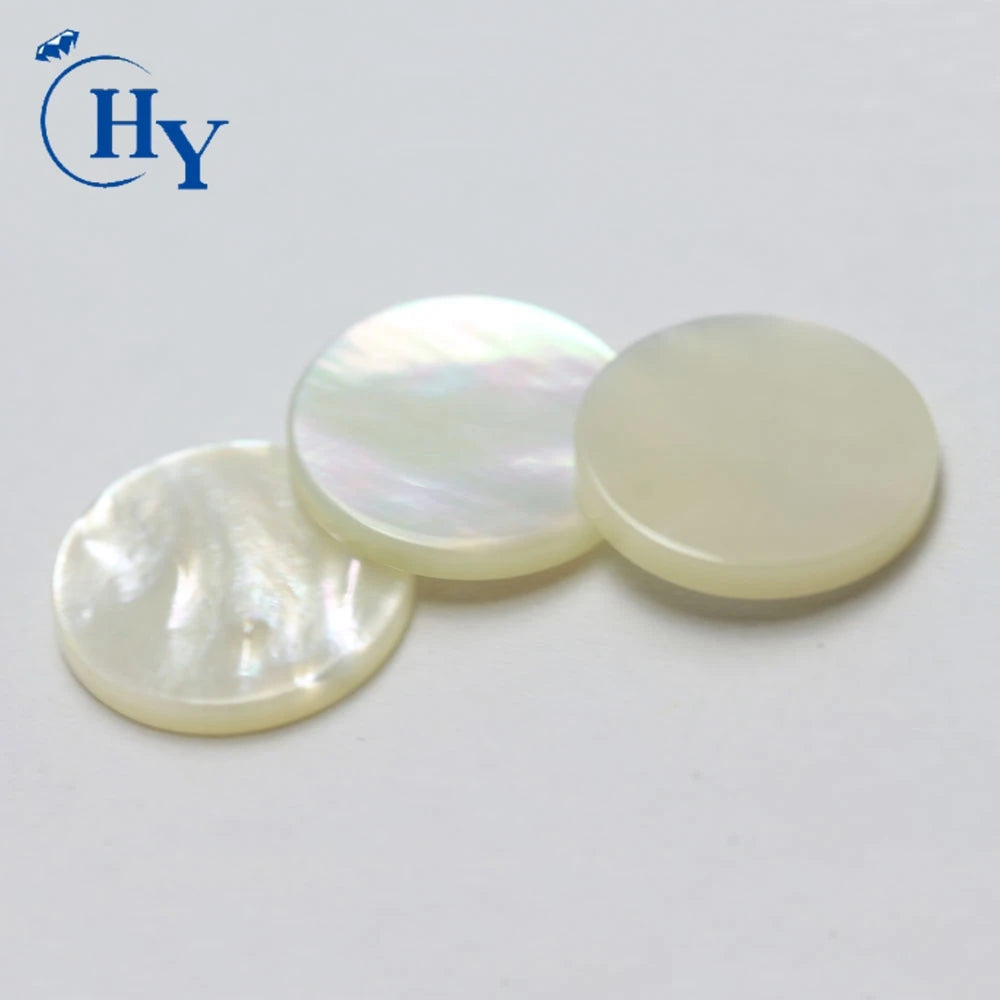Factory Wholesale Round Double Flat Slices Jewelry Making Accessories White Color Mother of Pearl Sea Shell