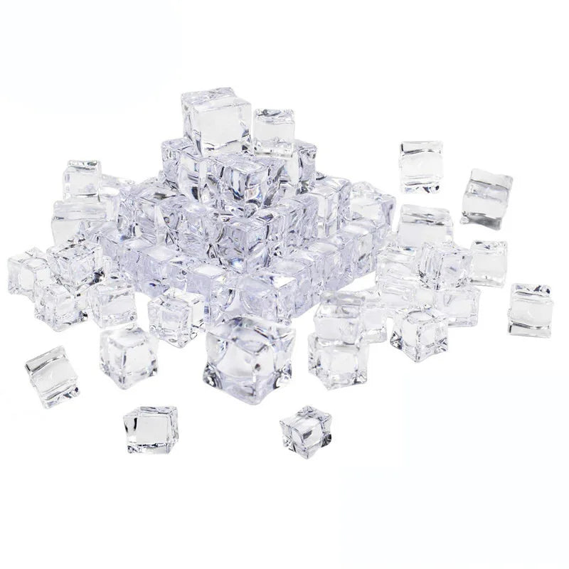 Food Grade Environmental protection Material Simulation Ice Acrylic Ice Plastic Transparent Ice Window Display Key Ring Pendant