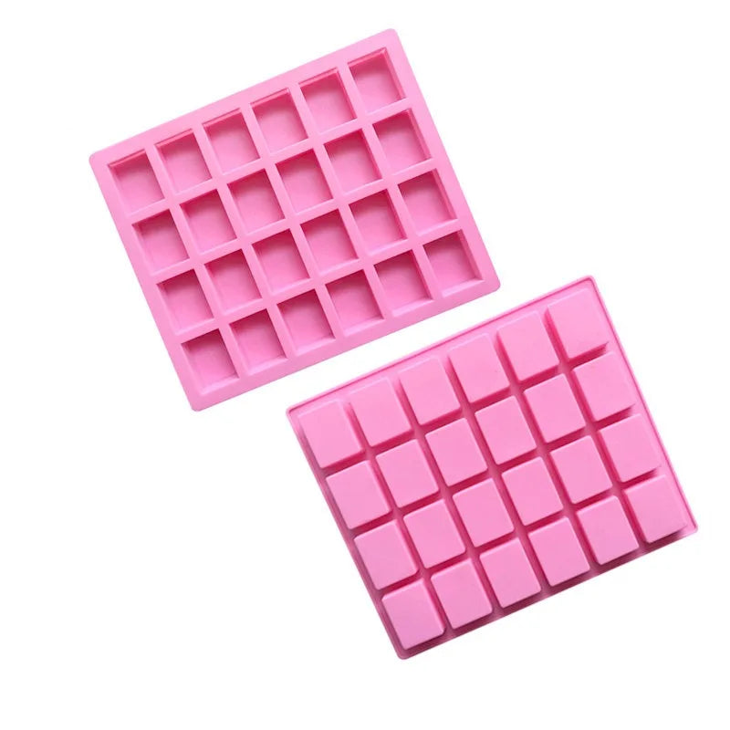24 Cavity Rectangle Caramel Candy Silicone Molds Chocolate Truffles Mold Grid Fondant Mould Pralines Gummy Jelly Mold