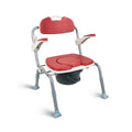 Adjustable Height Commode Pail Lid Luxury Modern Folding Padded Commode Shower Chair Handle Backrest Seniors Elderly Storage