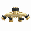 Hose Splitter Tap Garden Hose Splitter Connector 4 Way Solid Brass 3/4 Water Pipe Adaptor NTP Thread For Garden