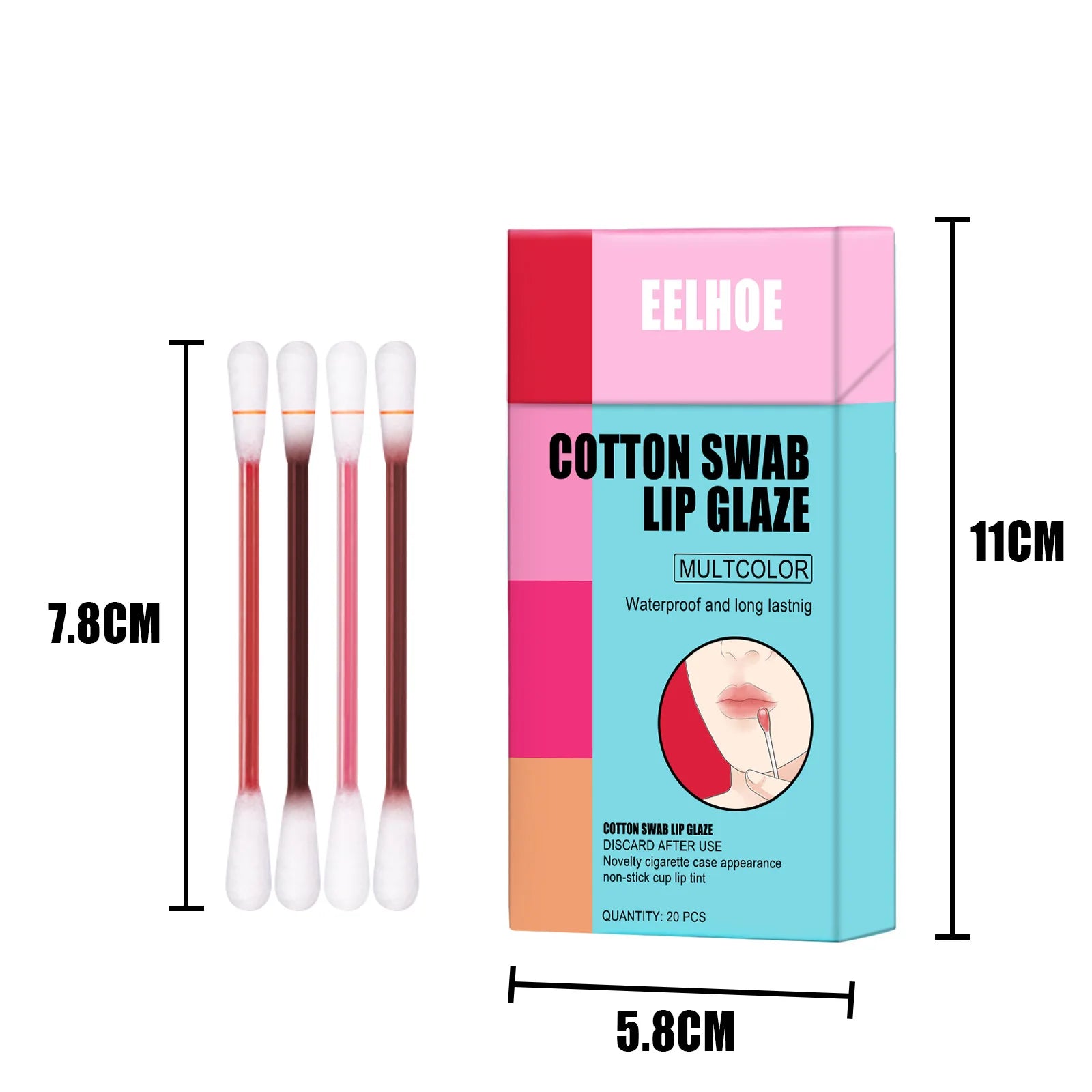 20-Stick Chinese Style Lip Glaze Set Matte DIY Lip Gloss Hydrating Whitening Student Cute Cigarette Case Non-Stick Long Lasting