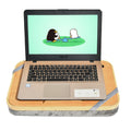 Adjustable Laptop Stand Bamboo Laptop Desk With Cushion for Desk Slot Portable Desk