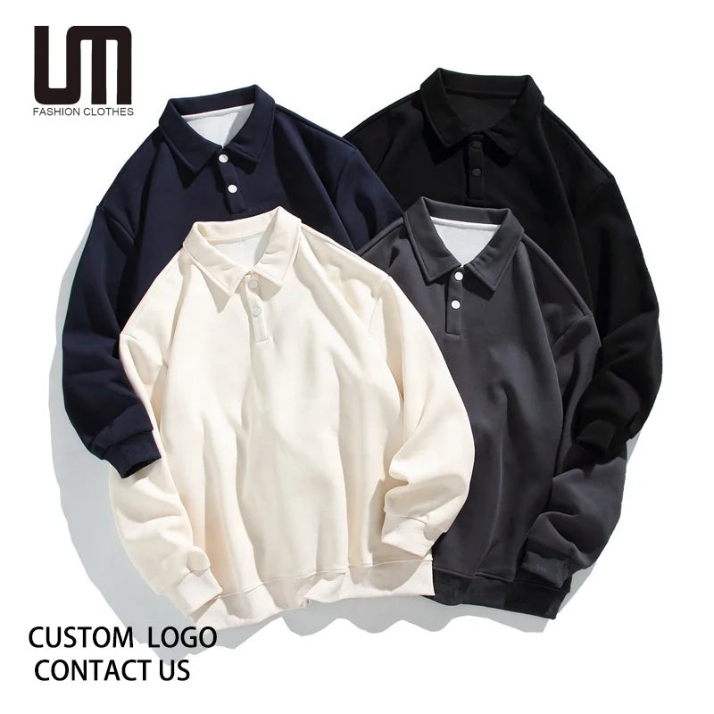 Cheap Spring Autumn Custom Logo Fashion Men s Casual Solid Color Streetwear Sweatshirt