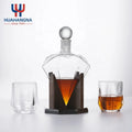 Factory Direct Sale 381ml Geometric Hexagonal Design Diamond Whisky Decanter Set Transparent Whiskey Including 2 for Wedding