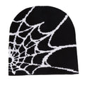 Fashion Knitting Spider Web Design Hat for Men Women Pullover Pile Cap Y2k Goth Warm Beanie Hats New Hip-hop Street Cap