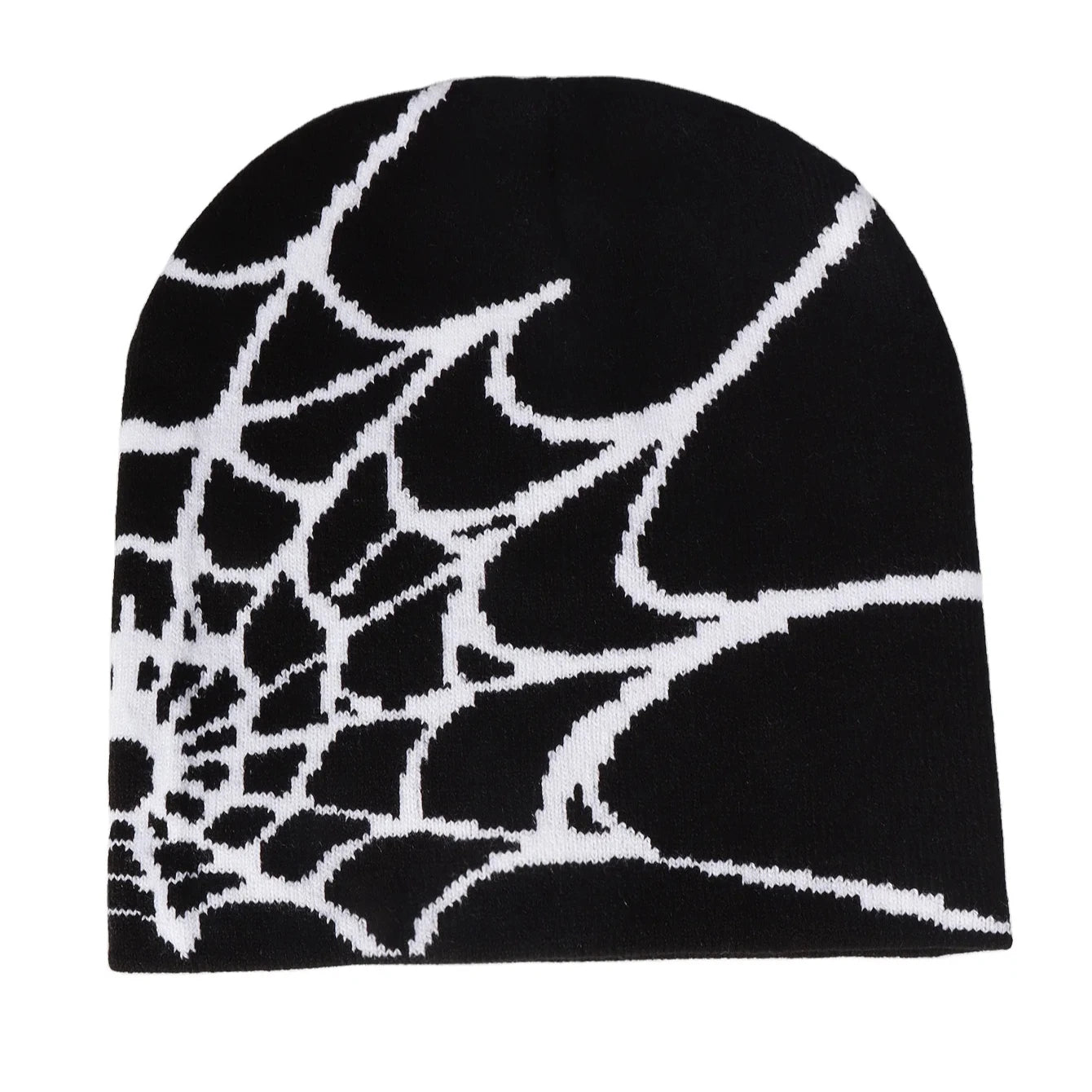 Fashion Knitting Spider Web Design Hat for Men Women Pullover Pile Cap Y2k Goth Warm Beanie Hats New Hip-hop Street Cap