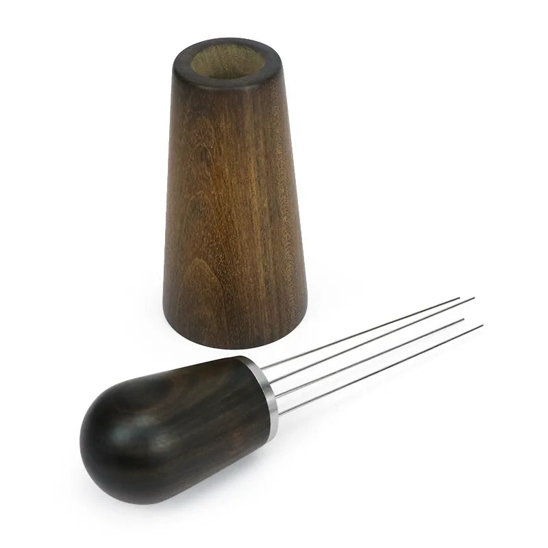Coffee Accessories Solid Wood Handle Stainless Steel  Espresso Coffee Tools 4 Needle Distribution Coffee Stirrer