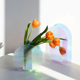 New Iridescent VaseMorandi Acrylic VaseDesktop Acrylic Flower Vase Nordic Flower Vase Home Decor