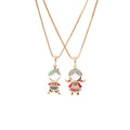 New Style Unisex Bohemian Copper Zircon Stone Colorful Link Chain Necklace for Boys and Girls Couple Jewelry