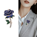 Vintage Fashion Lapel Pins Flower Brooch Souvenirs Gift Wedding Brooch Gold Plated Alloy Enamel Rose Flower Brooch Pin