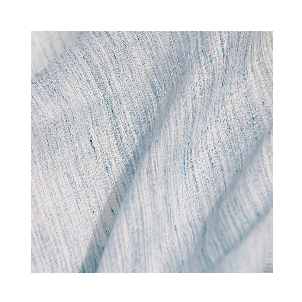 M&Y Home Elegant S Fold Design Dusty Blue Pleated Sheer Curtains with White Voile Fabric Sheer Backdrop for Home Textile Lining
