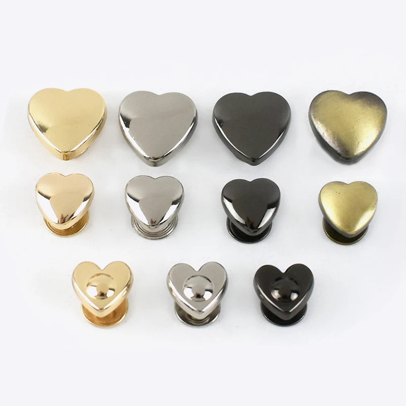 Deepeel BF333 Handbag Hardware Accessories Heart Button Nail Buckle Rivet Bag Screw Buckle