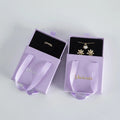 Luxurious Purple Cardboard Drawer Sliding Eco Friendly Box Necklace Earring Bracelet Ring Custom Gift Paper Packaging Jewelry Bo