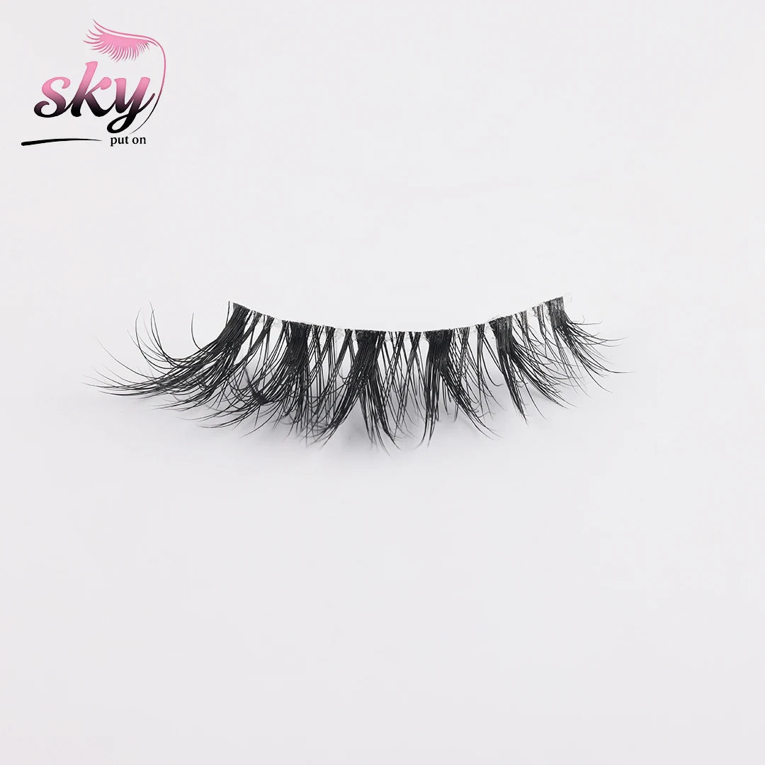 Voluminous Lashes for Monolid Asian Eyes Soft Fluffy Fake Eyelashes Handmade 3D Layered Lash Strips for Daily Makeup