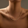 Vintage High-end Jewelry Brass Plated 18K Real Gold Elegant Temperament French Necklace for Women