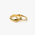 Simple Unique Design Ladies Gold Chunky Stacking Ring Set Irregular Shaped Band Ring Double Ring Gold Plated