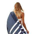 Custom Logo Recycled Microfiber Print Swimming Beach Towel Quick Dry and Sand Proof with Striped Pattern Repreve Towel
