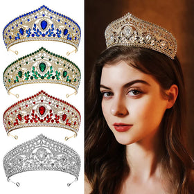 New Bridal Jewelry Exquisite Handmade Crystal Beaded Wedding Crown Dress Accessories Tiaras Wedding Supplies Christmas Gifts