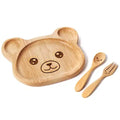 CNLF Premium Quality Wooden Panda Shape Serving Plate Kids Dining Plate With Tray for Evening Snacks for Parties