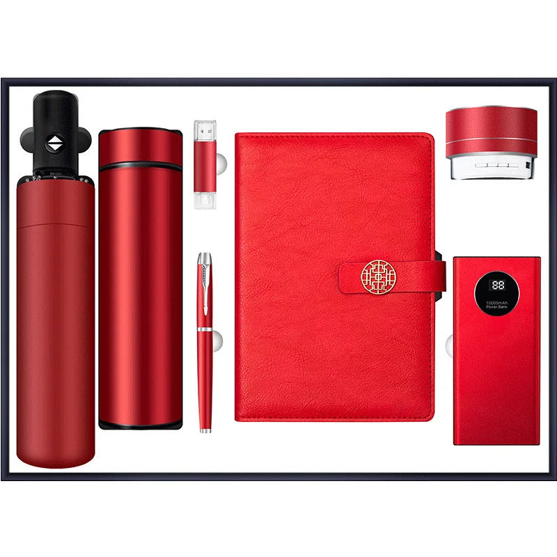 2023 New 7-in-1 Multifunctional Business Office Gift Thermos Cup Notebook Gift Box Set Creative Company Activity for Guest Gifts