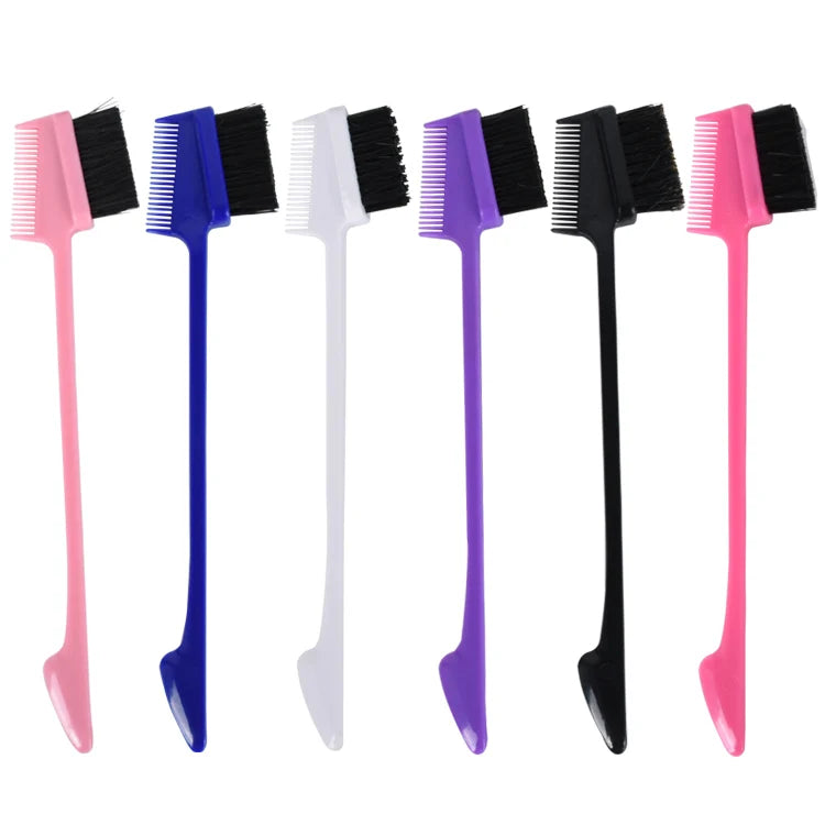 Mini Double Sided Personalized Metal Rat Tail Eyelash Grooming Brush Multi-funtion Comb 3 in 1 Edge Control Brushes