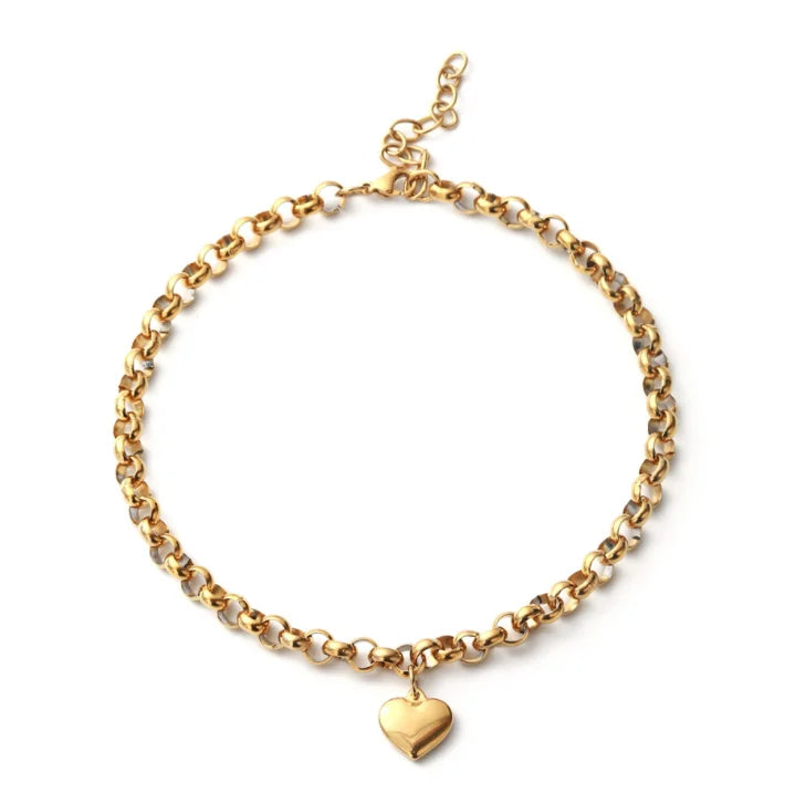 14k Gold Plated Stainless Steel Cuban Foot Chains Long and Short Link Multi-Layer 18k Gold Filled Sterling Silver Jewelry