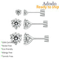 Newest 925 Silver Rhodium Plated Anti Tarnish Screw Back Jewelry Fashion Fine Sparkly Round Cut 1CT VVS Moissanite Stud Earrings