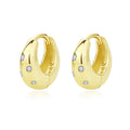 Daidan Silver Earrings 925 Sterling Women Chunky 18K Gold Plated Cz Small Chunky Hoop Earrings