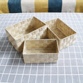 Handmade Rectangle Storage Baskets Polypropylene Fabric with Nylon Strap Weave Handicraft Woven Basket Sets
