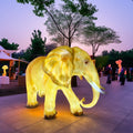 Large Artificial Resin Elephant Sculpture Statue Lamp with LED Lighting Waterproof Design for Christmas Decoration