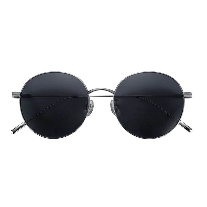 Hot Sale Classic Titanium Sunglasses with Polarized Round Frame Gold Lenses Fashionable Sun Glasses for Men Women and Female
