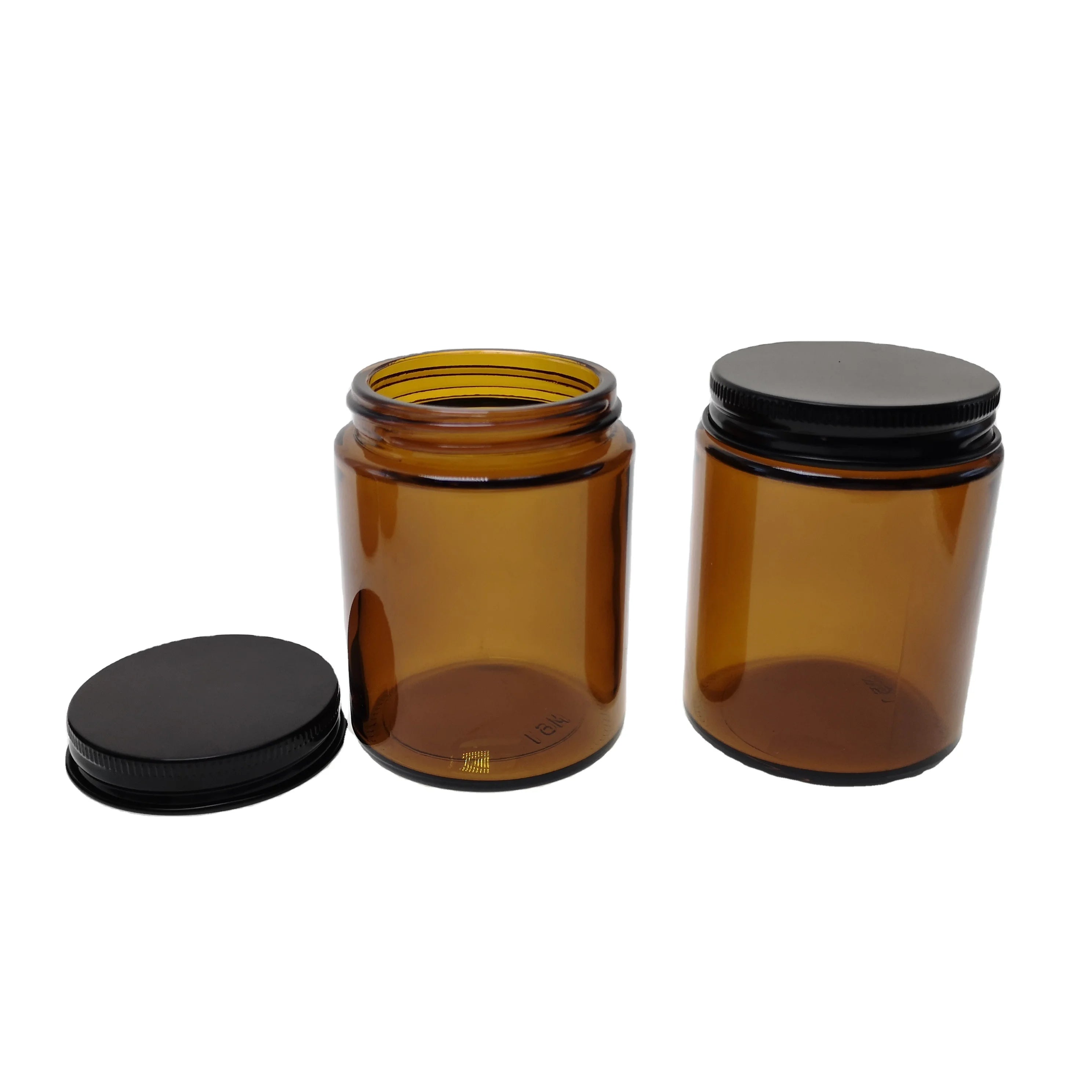 Enough Stock Amber Clear Glass Jar With Lid 100G 120G 150G 200ml Using for Candle /cream/cosmetic/food